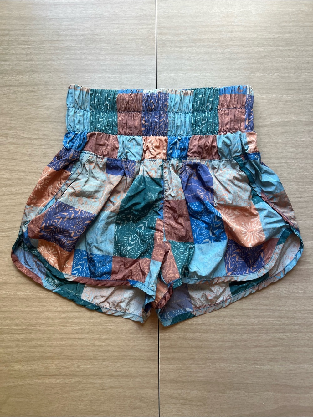 FP Movement Women’s Multicolor Patchwork High Rise Athletic Shorts XS